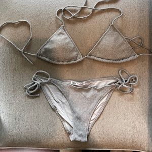 COPY - Zara silver lurex bikini
